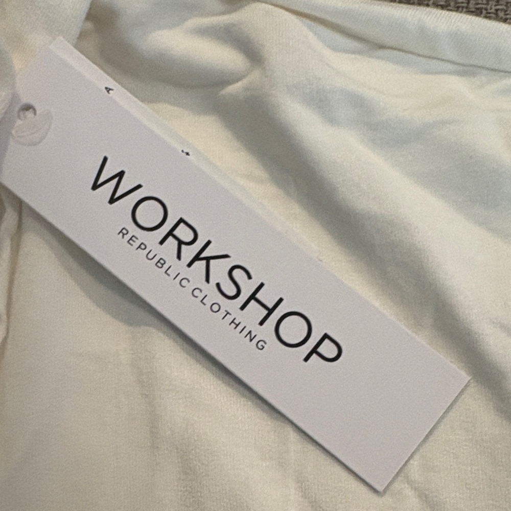 Workshop Republic Clothing white Hoodie Sweatshirt NWT - Picture 6 of 8
